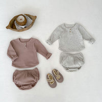 Load image into Gallery viewer, 2 Pieces Set Baby Girls Solid Color Tops And Shorts Wholesale 24011195
