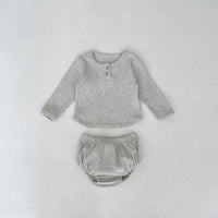 Load image into Gallery viewer, 2 Pieces Set Baby Girls Solid Color Tops And Shorts Wholesale 24011195

