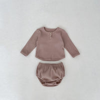Load image into Gallery viewer, 2 Pieces Set Baby Girls Solid Color Tops And Shorts Wholesale 24011195
