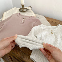 Load image into Gallery viewer, 2 Pieces Set Baby Girls Solid Color Tops And Shorts Wholesale 24011195
