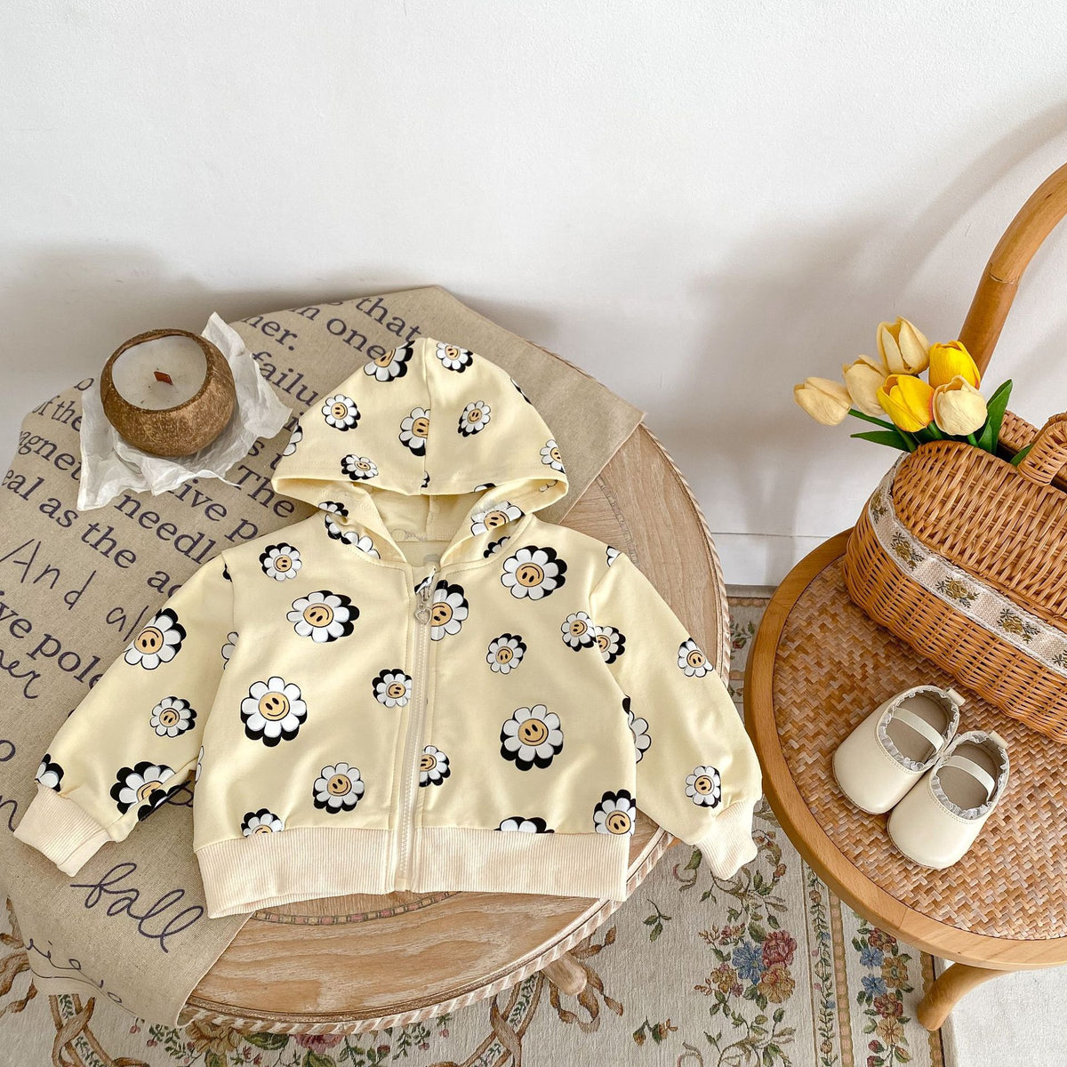 Baby Kid Girls Flower Print Jackets Outwears Wholesale 24011196
