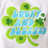 Load image into Gallery viewer, 2 Pieces Set Baby Kid Girls St Patrick&#39;s Day Letters Tops And Checked Pants Wholesale 24030105
