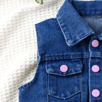 Load image into Gallery viewer, 2 Pieces Set Kid Girls Solid Color Rompers And Vests Waistcoats Wholesale 240301129
