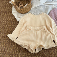 Load image into Gallery viewer, 2 Pieces Set Baby Kid Girls Solid Color Tops And Shorts Wholesale 240301130
