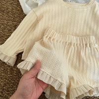 Load image into Gallery viewer, 2 Pieces Set Baby Kid Girls Solid Color Tops And Shorts Wholesale 240301130
