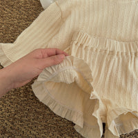 Load image into Gallery viewer, 2 Pieces Set Baby Kid Girls Solid Color Tops And Shorts Wholesale 240301130
