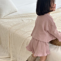 Load image into Gallery viewer, 2 Pieces Set Baby Kid Girls Solid Color Tops And Shorts Wholesale 240301130
