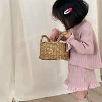 Load image into Gallery viewer, 2 Pieces Set Baby Kid Girls Solid Color Tops And Shorts Wholesale 240301130
