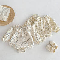 Load image into Gallery viewer, Baby Kid Girls Flower Print Rompers Wholesale 240301132
