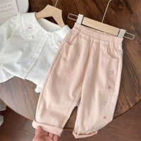 Load image into Gallery viewer, Baby Kid Girls Animals Embroidered Pants Wholesale 240301135
