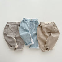 Load image into Gallery viewer, Baby Kid Boys Solid Color Striped Pants Wholesale 24030114
