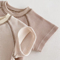 Load image into Gallery viewer, 2 Pieces Set Baby Kid Girls Boys Solid Color Tops And Shorts Wholesale 240301145
