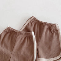 Load image into Gallery viewer, 2 Pieces Set Baby Kid Girls Boys Solid Color Tops And Shorts Wholesale 240301145
