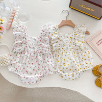 Load image into Gallery viewer, Baby Kid Girls Flower Print Rompers Wholesale 240301146
