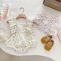 Load image into Gallery viewer, Baby Kid Girls Flower Print Rompers Wholesale 240301146
