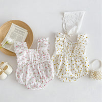 Load image into Gallery viewer, Baby Kid Girls Flower Print Rompers Wholesale 240301146
