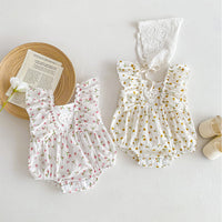 Load image into Gallery viewer, Baby Kid Girls Flower Print Rompers Wholesale 240301146
