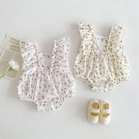 Load image into Gallery viewer, Baby Kid Girls Flower Print Rompers Wholesale 240301146
