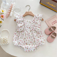 Load image into Gallery viewer, Baby Kid Girls Flower Print Rompers Wholesale 240301146
