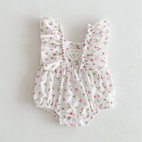 Load image into Gallery viewer, Baby Kid Girls Flower Print Rompers Wholesale 240301146
