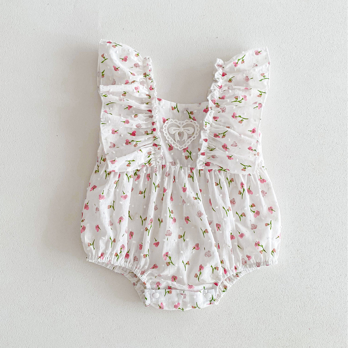 Baby Kid Girls Flower Print Rompers Wholesale 240301146