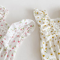 Load image into Gallery viewer, Baby Kid Girls Flower Print Rompers Wholesale 240301146
