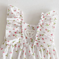 Load image into Gallery viewer, Baby Kid Girls Flower Print Rompers Wholesale 240301146
