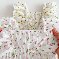 Load image into Gallery viewer, Baby Kid Girls Flower Print Rompers Wholesale 240301146
