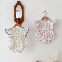 Load image into Gallery viewer, Baby Kid Girls Flower Print Rompers Wholesale 240301147
