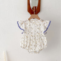 Load image into Gallery viewer, Baby Kid Girls Flower Print Rompers Wholesale 240301147
