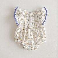 Load image into Gallery viewer, Baby Kid Girls Flower Print Rompers Wholesale 240301147
