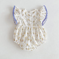 Load image into Gallery viewer, Baby Kid Girls Flower Print Rompers Wholesale 240301147
