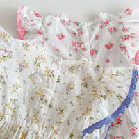 Load image into Gallery viewer, Baby Kid Girls Flower Print Rompers Wholesale 240301147
