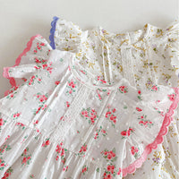 Load image into Gallery viewer, Baby Kid Girls Flower Print Rompers Wholesale 240301147
