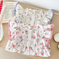 Load image into Gallery viewer, Baby Kid Girls Flower Print Rompers Wholesale 240301147
