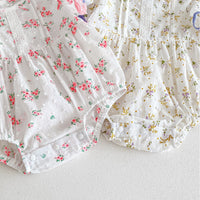 Load image into Gallery viewer, Baby Kid Girls Flower Print Rompers Wholesale 240301147
