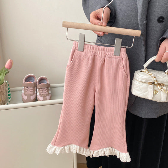 Baby Kid Girls Solid Color Pants Wholesale 240301148