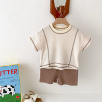 Load image into Gallery viewer, 2 Pieces Set Baby Kid Boys Solid Color Tops And Shorts Wholesale 240301149
