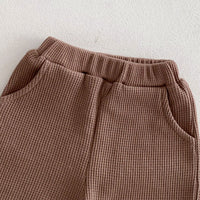 Load image into Gallery viewer, 2 Pieces Set Baby Kid Boys Solid Color Tops And Shorts Wholesale 240301149
