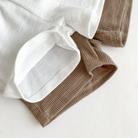 Load image into Gallery viewer, 2 Pieces Set Baby Kid Boys Solid Color Cartoon Tops And Shorts Wholesale 240301150
