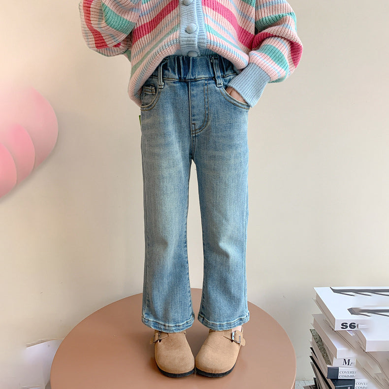 Kid Girls Solid Color Pants Jeans Wholesale 240301151