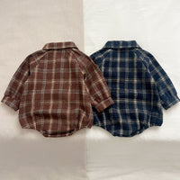Load image into Gallery viewer, Baby Kid Boys Checked Rompers Wholesale 240301165
