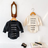 Load image into Gallery viewer, 2 Pieces Set Baby Kid Girls Boys Letters Tops And Shorts Wholesale 240301168
