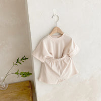 Load image into Gallery viewer, 2 Pieces Set Baby Kid Girls Boys Solid Color Tops And Shorts Wholesale 24030121
