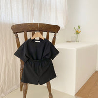Load image into Gallery viewer, 2 Pieces Set Baby Kid Girls Boys Solid Color Tops And Shorts Wholesale 24030121
