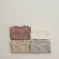 Load image into Gallery viewer, 2 Pieces Set Baby Kid Girls Solid Color Muslin&amp;Ribbed Tops And Pants Wholesale 24030122
