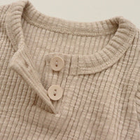 Load image into Gallery viewer, 2 Pieces Set Baby Kid Girls Solid Color Muslin&amp;Ribbed Tops And Pants Wholesale 24030122
