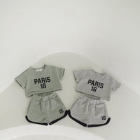 Load image into Gallery viewer, 2 Pieces Set Baby Kid Girls Letters Tops And Shorts Wholesale 24030123
