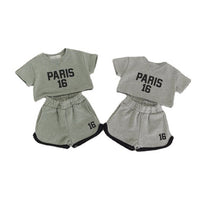 Load image into Gallery viewer, 2 Pieces Set Baby Kid Girls Letters Tops And Shorts Wholesale 24030123
