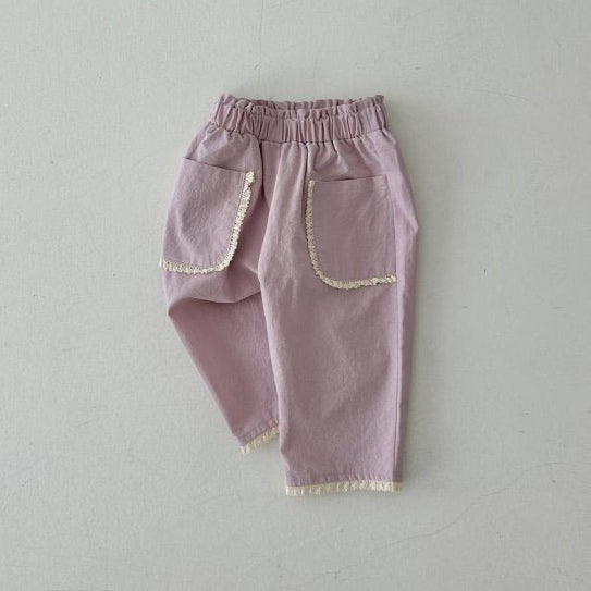 Baby Kid Girls Solid Color Pants Wholesale 24030125